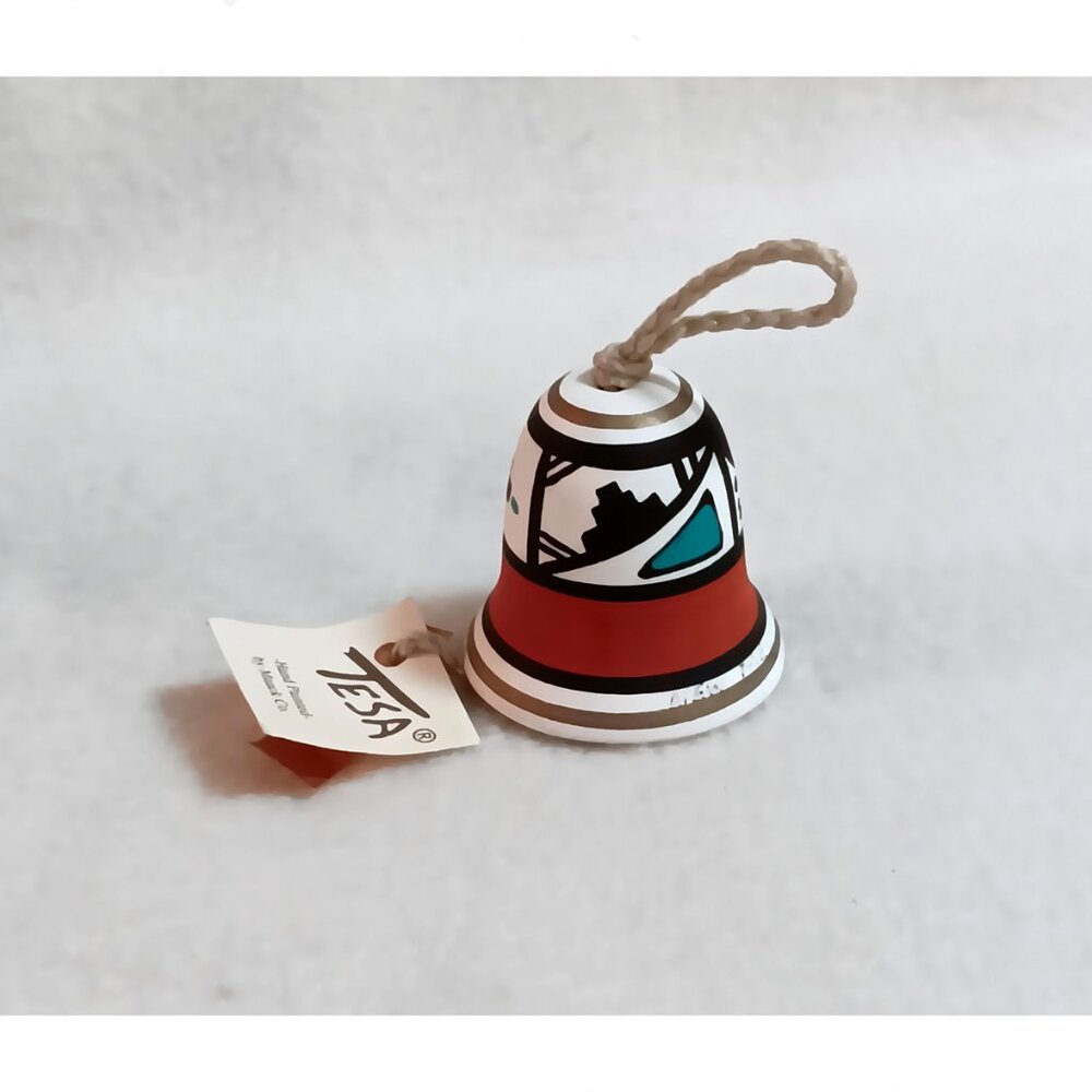 Small Tesa bell Southwestern ornament chime w/ tag 2"